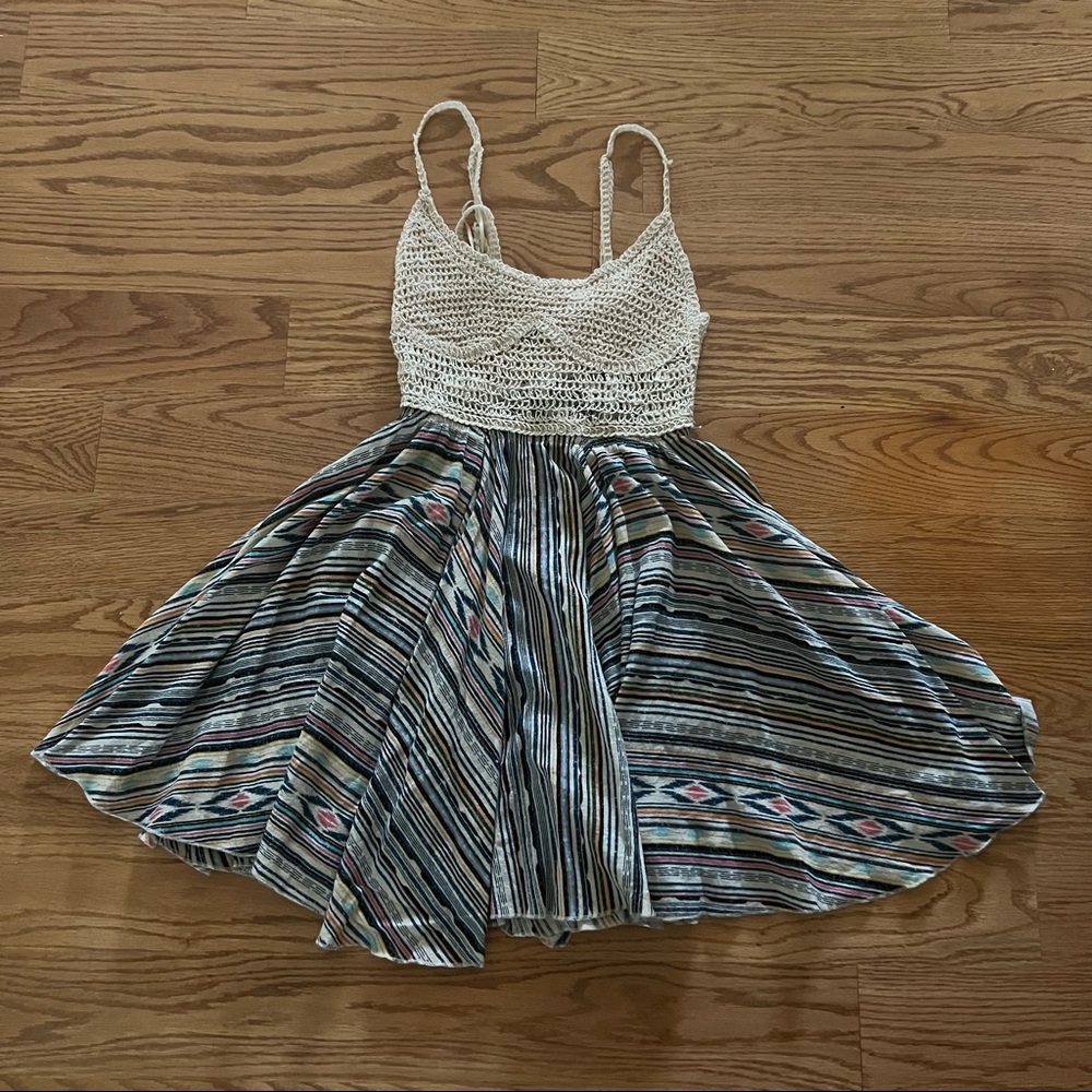 Surf Gypsy Crochet Top Swing Dress Size M Style A1561